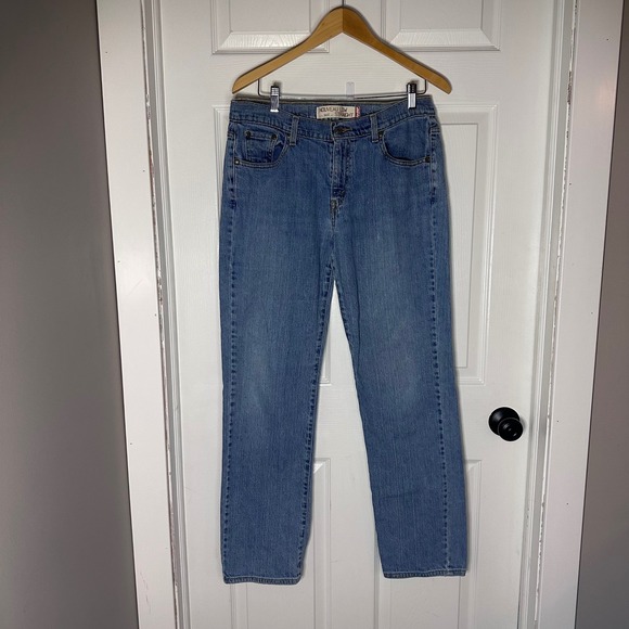 Levi's Denim - Levis 505 Nouveau Low Straight Jeans Medium Wash Blue Denim Size 12M 34x30